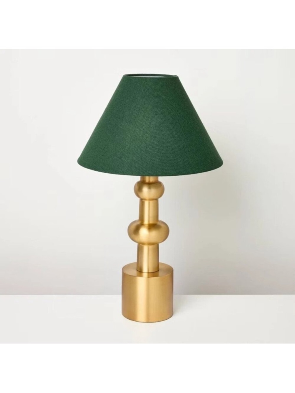 Hearth & Hand Vintage Style Brass Base & Dark Green Empire Shade 23" Table Lamp